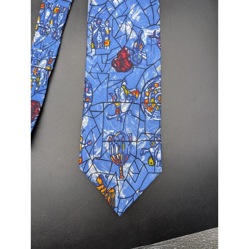CHICAGO ART INSTITUTE STAINED GLASS SUIT DESIGNER NECKTIE TIE